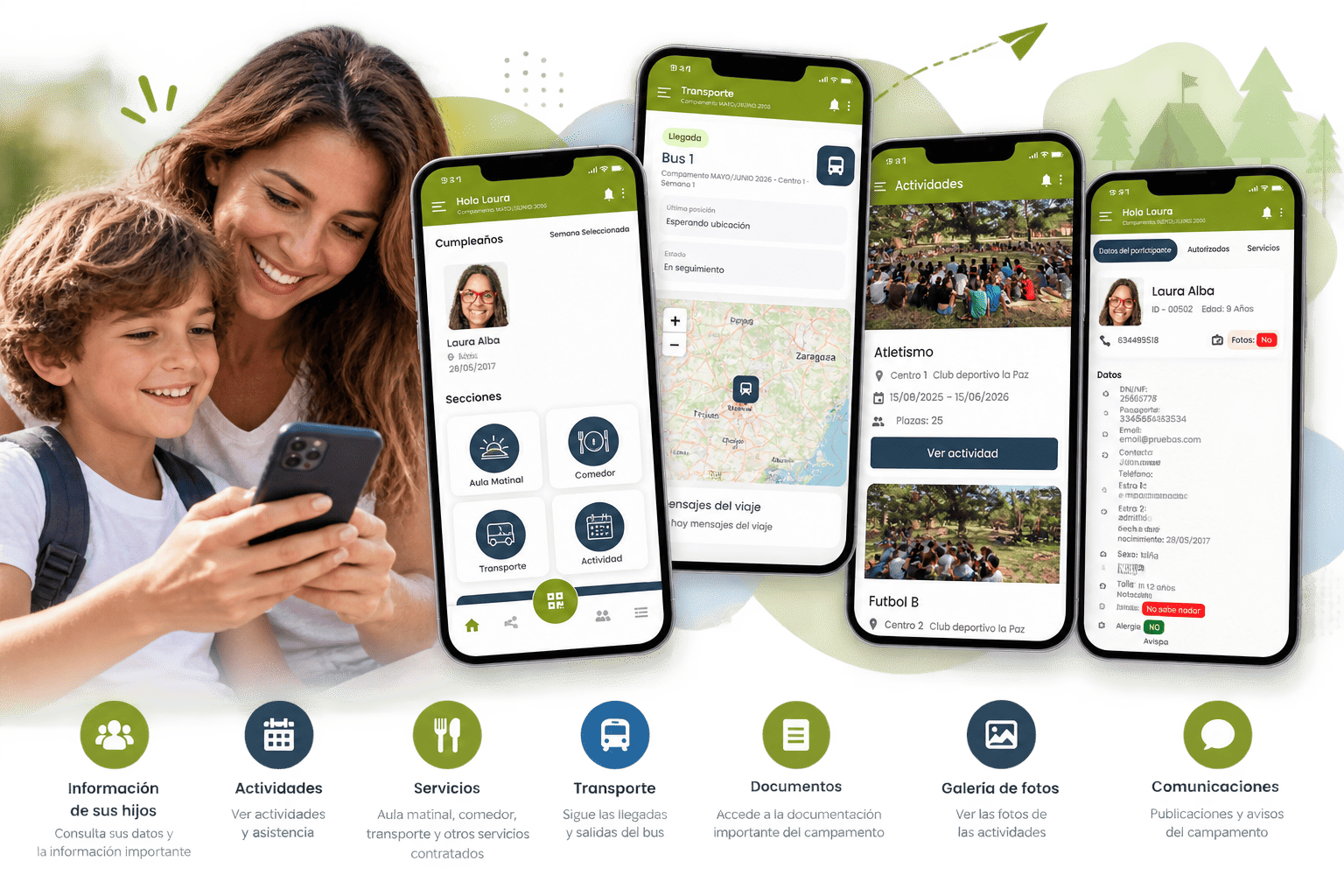 app familias campamentos - software inscripciones campamentos